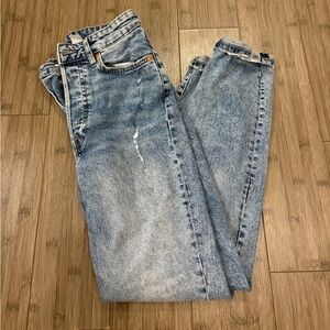 Classic Denim Acid Wash Mom Jeans